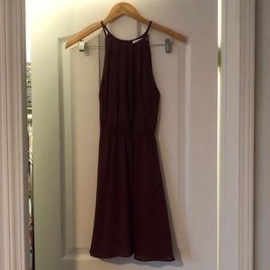 Burgundy mini dress